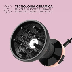 Bellissima My Pro Diffon Ceramic, Diffusore ad Aria Calda per Capelli Ricci, Tecnologia Ceramica, 700 W, 2 Combinazioni