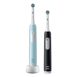 Oral-B Pro 1 PRO1CRSDUO spazzolino elettrico Adulto Spazzolino rotante-oscillante Nero, Turchese, Bianco