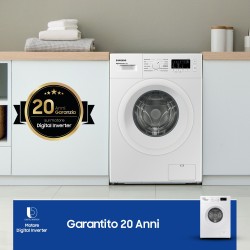 Samsung WW60A3120WE ET lavatrice slim a caricamento frontale 6 kg Classe C 1200 giri min, Porta bianca + Panel bianco