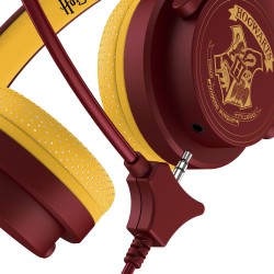 OTL Technologies Harry Potter Hogwarts Crest Auricolare Cablato A Padiglione Gaming Borgogna, Giallo