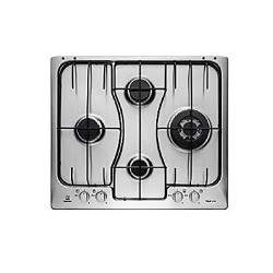 Electrolux RGG6243LOX Nero, Acciaio inox Da incasso 60 cm Gas 4 Fornello(i)