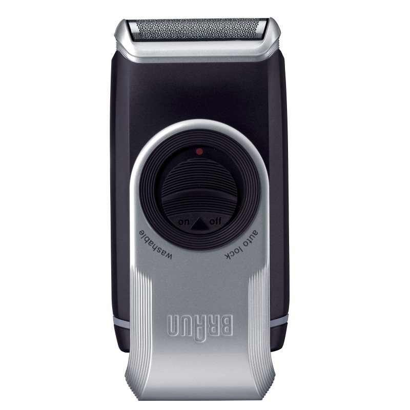 Braun Herrenrasierer MobileShave M-90 Rasoio Trimmer Blu, Argento