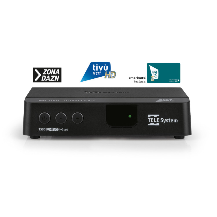 TELE System Decoder TV Sat TS9018HEVC tivùsat con smart card