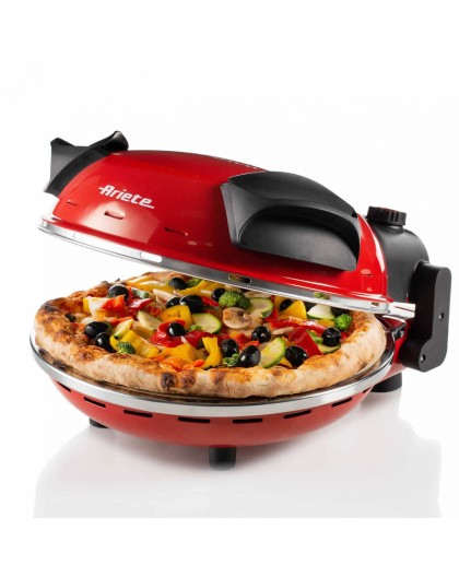 Ariete 909 Forno Pizza - Pizza in 4 minuti - Piastra in pietra refrattaria con trattamento antiaderente - Temperatura max 400°