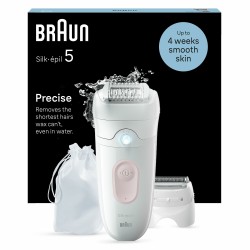 Braun Silk-épil 5 5-030, Epilatore Elettrico Donna, Per Una Epilazione Semplice, Bianco Rosa