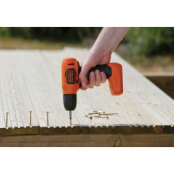 Black & Decker BDCD8-QW trapano Senza chiave Nero, Arancione