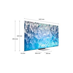 Samsung TV Neo QLED 8K 65” QE65QN900B Smart TV Wi-Fi Stainless Steel 2022, Mini LED, Processore Neural Quantum 8K, Ultra