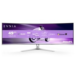 Philips Evnia 8000 49M2C8900 00 Monitor PC 124,2 cm (48.9") 5120 x 1440 Pixel Dual QHD QD-OLED Bianco