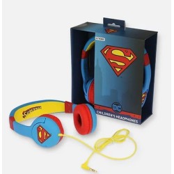 OTL Technologies DC Comics Superman Man of Steel Cuffie Cablato A Padiglione MUSICA Blu, Rosso, Giallo