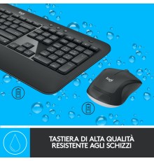 Logitech MK540 Advanced Combo Tastiera e Mouse Wireless per Windows, Ricevitore USB Unifying 2,4 GHz, Tasti di Scelta Rapida