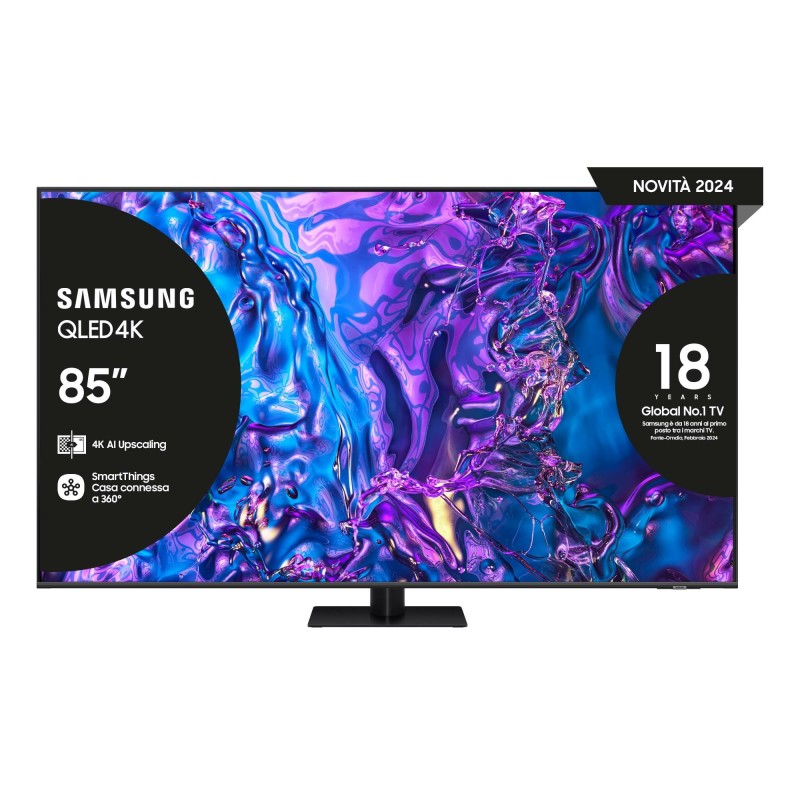 Samsung Q70D TV QLED 4K 85” QE85Q70DATXZT Smart TV Wi-Fi Black 2024, Quantum Processor 4K, 4K AI Upscaling, AirSlim Design, OTS