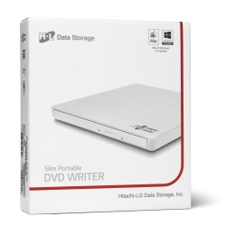 Hitachi-LG Slim Portable DVD-Writer lettore di disco ottico DVD±RW Bianco