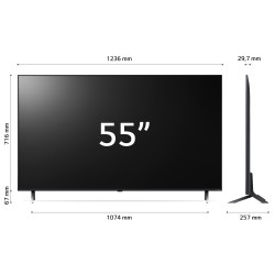 LG QNED AI 55'' Serie QNED80 55QNED80T6A, TV 4K, 3 HDMI, SMART TV 2024