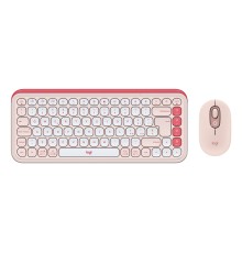 Logitech POP Icon Combo tastiera Mouse incluso Universale Bluetooth QWERTY Italiano Rosa, Bianco