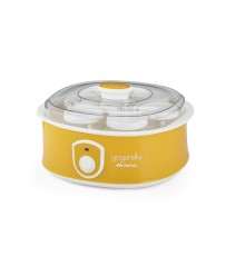 Ariete 617 Yogurella - Yogurtiera Elettrica - 7 vasetti in vetro - 1,3kg di yogurt fatto in casa - 20 Watt - Bianco e Giallo