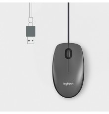 Logitech M100 Mouse USB con Cavo, 3 Pulsanti, Tracciamento Ottico 1000 DPI, Ambidestro, Compatibile con PC, Mac, Laptop