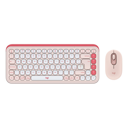 Logitech POP Icon Combo tastiera Mouse incluso Universale Bluetooth QWERTY Italiano Rosa, Bianco