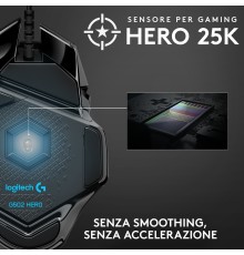 Logitech G Logitech G502 Mouse Gaming HERO Prestazioni Elevate, Sensore HERO 25K, 25600 DPI, RGB, Pesi Regolabili, 11 Pulsanti