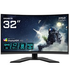 GIGABYTE G32QC A 31.5" Monitor da Gioco Curvo QHD - 2560 x 1440, 1500R, 165Hz, 1ms, 350 cd m², FreeSync Premium Pro, Display