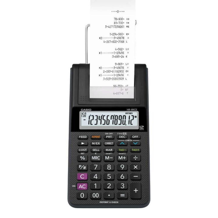 Casio HR-8RCE-BK calcolatrice Desktop Calcolatrice con stampa Nero